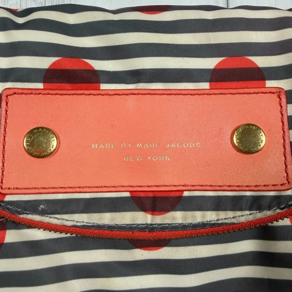 Marc By Marc Jacobs Nylon Striped Natasha Polka Dot Crossed Body Bag